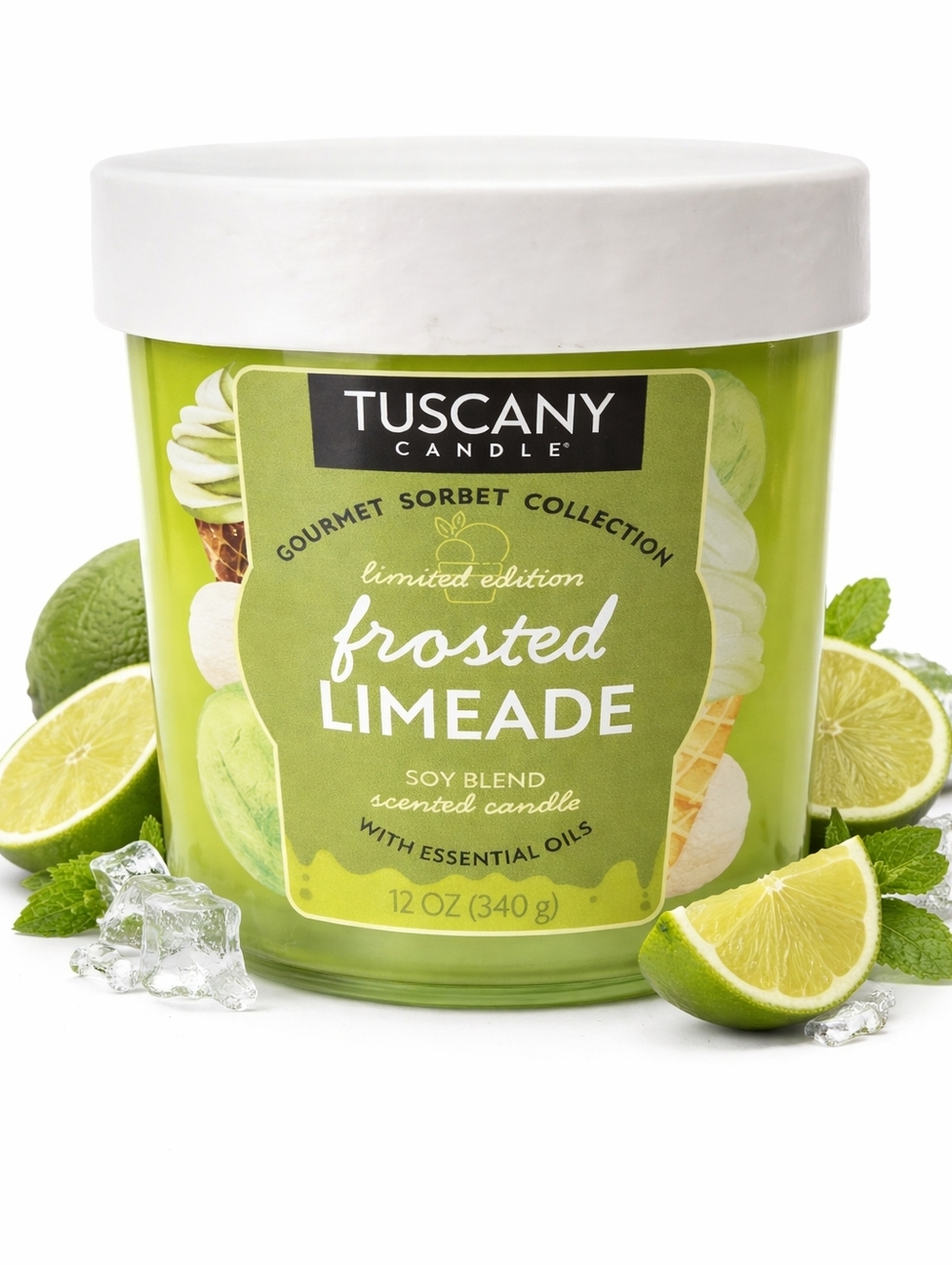 TUSCANY FROSTED LIMEADE SCENTED SOY CANDLE